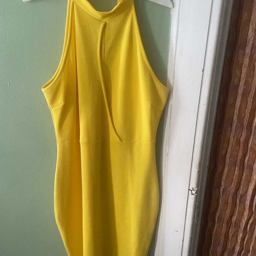 Fashion to Figure Yellow Halter Sheath Dress